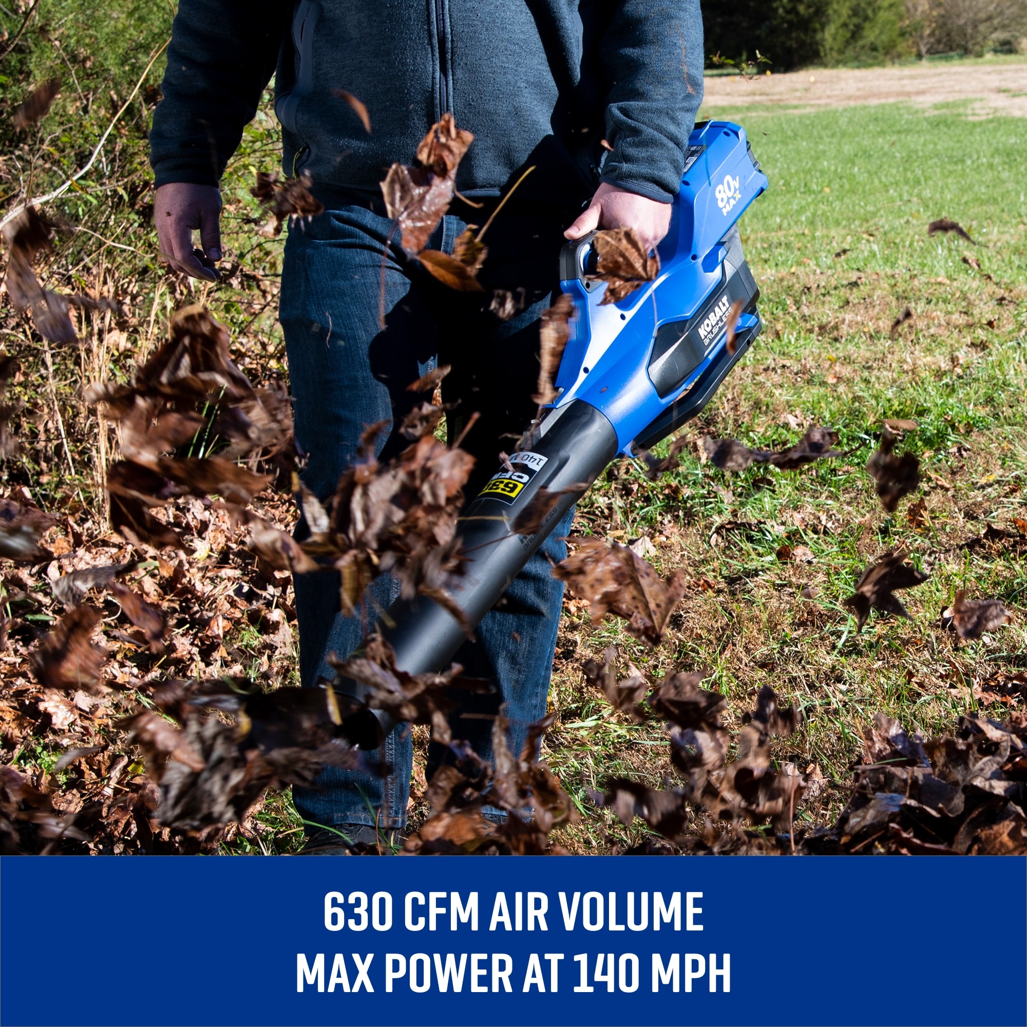 Kobalt 80-volt 630-CFM 140-MPH Battery Handheld Leaf Blower 4 Ah