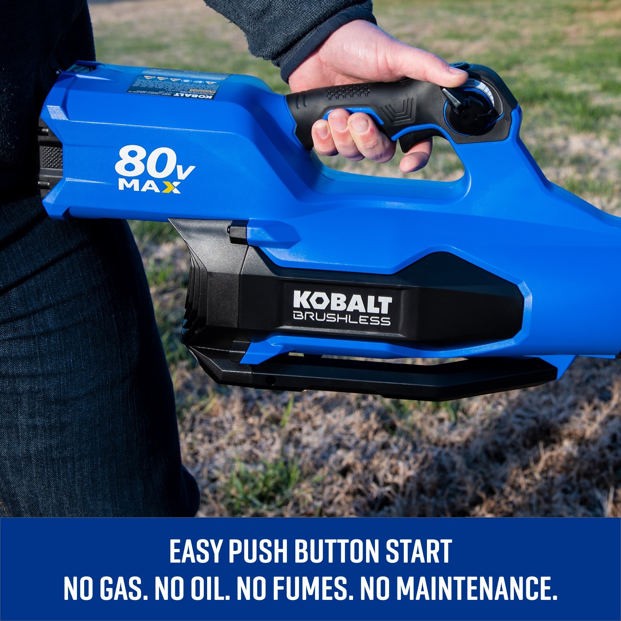 Kobalt 80-volt 630-CFM 140-MPH Battery Handheld Leaf Blower 4 Ah