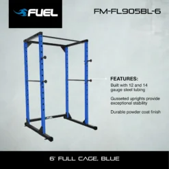 Fuel Pureformance 6-Foot Adjustable Full Cage Power Rack, Blue