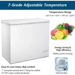 COWSAR 7-cu ft Garage Ready Chest Freezer (White)