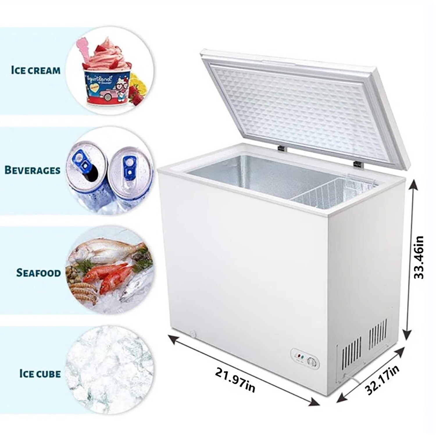 COWSAR 7-cu ft Garage Ready Chest Freezer (White)