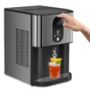 COWSAR 33-lb Ice Storage 44-lb Ice Per day Countertop or portable Nugget/Pebble Ice Maker (Black Stainless Steel)