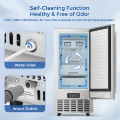 COWSAR 66-lb Ice Per day Nugget Ice Maker (Stainless Steel)