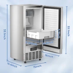 COWSAR 66-lb Ice Per day Nugget Ice Maker (Stainless Steel)