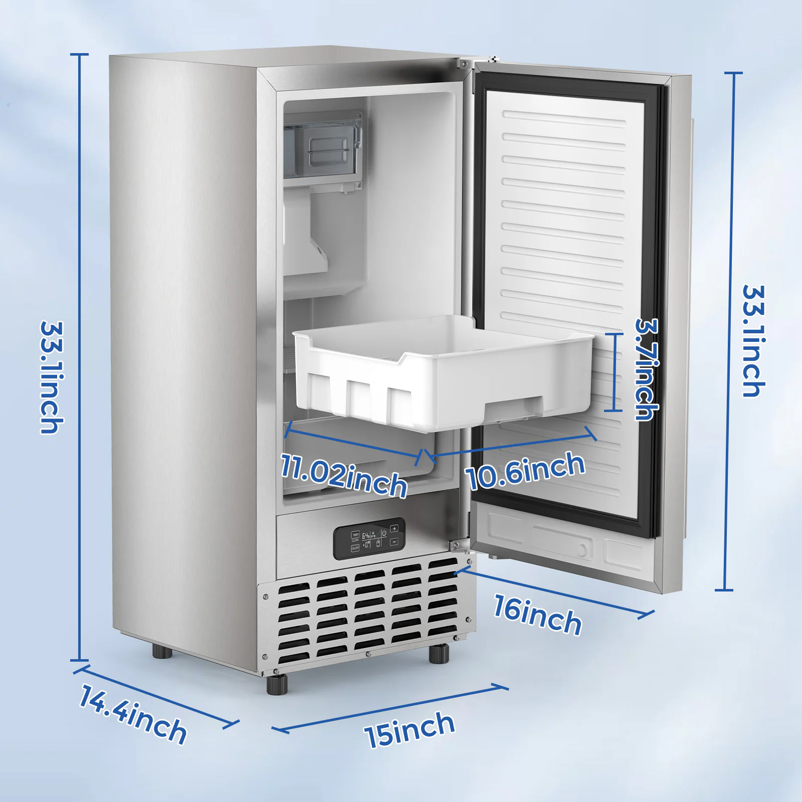 COWSAR 66-lb Ice Per day Nugget Ice Maker (Stainless Steel)
