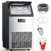 COWSAR 33-lb Ice Storage 100-lb Ice Per day Cubed Ice Maker (Stainless Steel with Scoop)