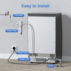 COWSAR 22-lb Ice Storage 66-lb Ice Per day Cubed Ice Maker (Stainless Steel)