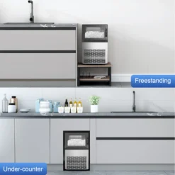 COWSAR 22-lb Ice Storage 80-lb Ice Per day Cubed Ice Maker (Stainless Steel)