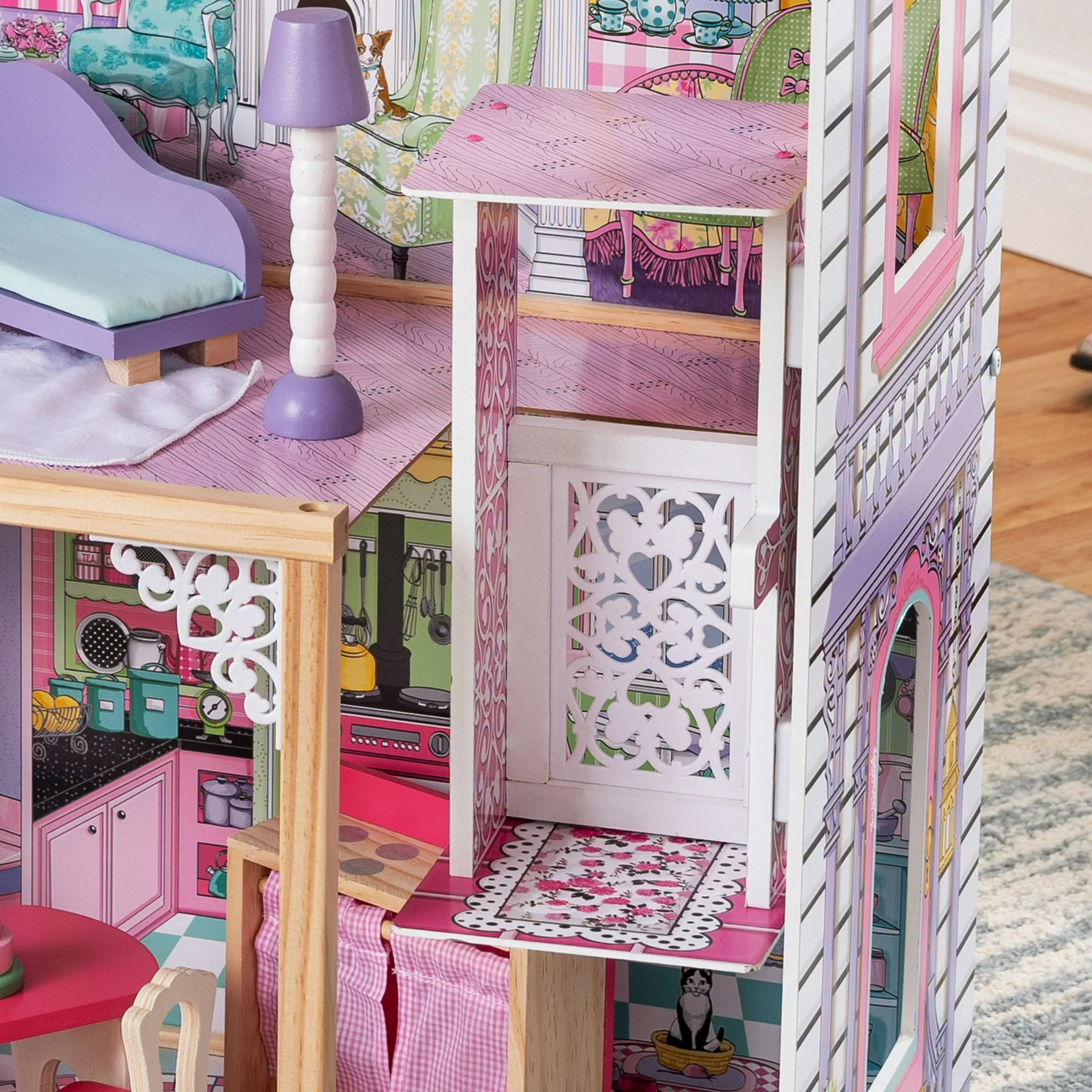KidKraft Annabelle Wooden Dollhouse with Elevator, 17 Accessories