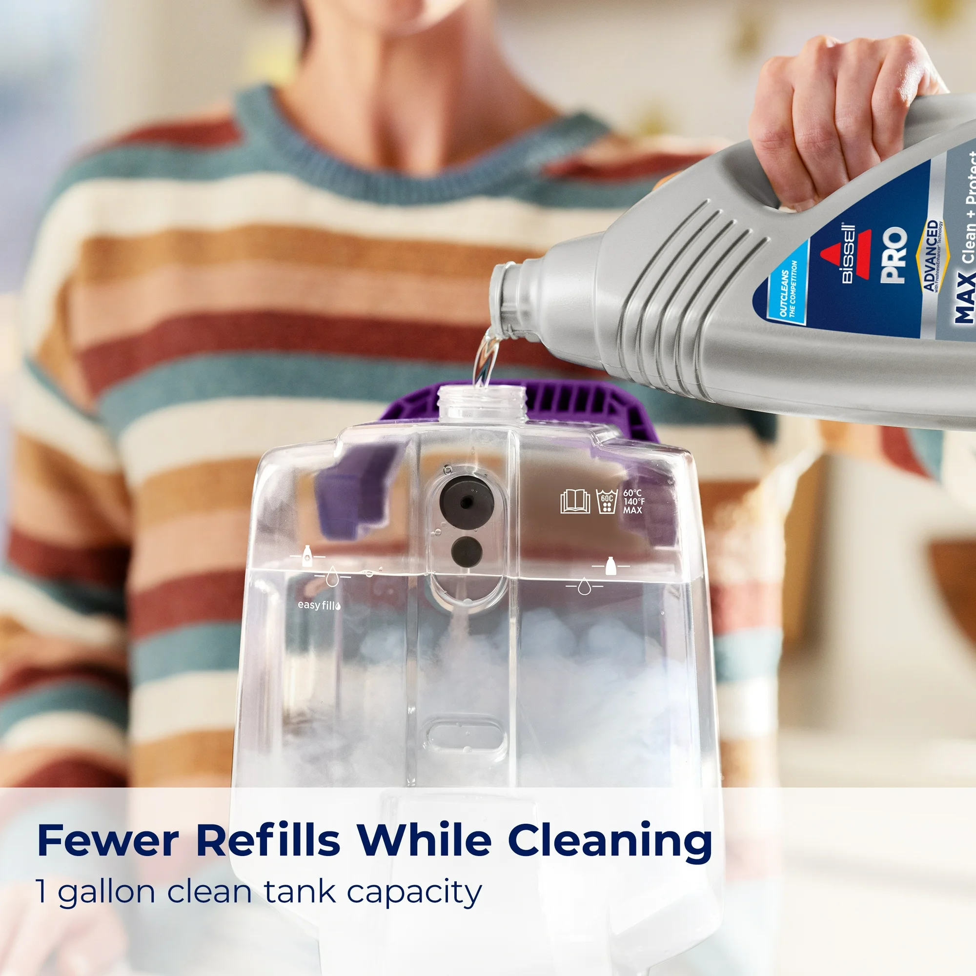 BISSELL PowerForce Pet XL Upright Deep Cleaner, for Carpet and Upholstery, 10" Clean Path, Above Floor Cleaning, Large Clean Tank, Lightweight, 3748, Black - Image 5