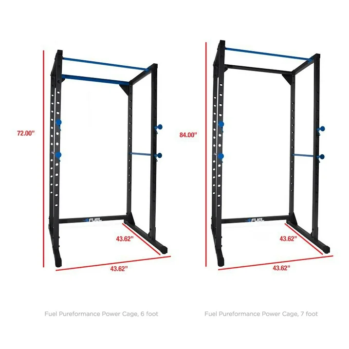 Fuel Pureformance 7 Ft. Adjustable Full Cage Power Rack, Black