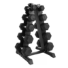 BalanceFrom 150LB Rubber Coated Hex Dumbbell Weight Set with A-Frame Rack, 5-25 lbs Pairs