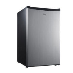 Galanz 4.3 Cu ft Single Door Mini Fridge, Stainless Steel Look, New, Width 19.12