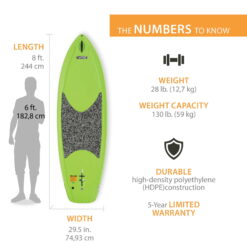 Lifetime Hooligan 8 ft. Youth Stand-up Paddle Board, Lime Green (90699)