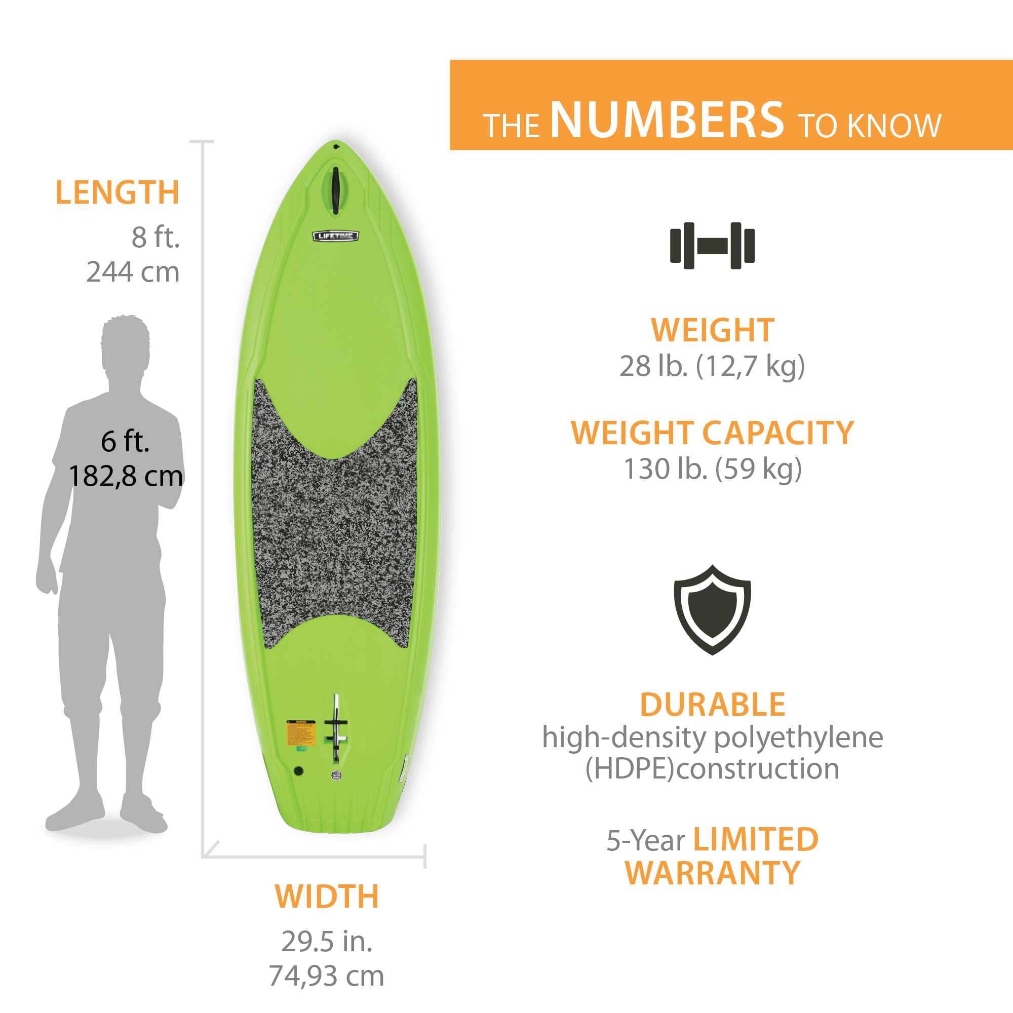 Lifetime Hooligan 8 ft. Youth Stand-up Paddle Board, Lime Green (90699)