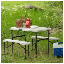 Lifetime Folding Polyethylene Picnic Table with Benches, 80373