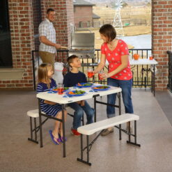 Lifetime Folding Polyethylene Picnic Table with Benches, 80373