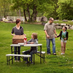 Lifetime Folding Polyethylene Picnic Table with Benches, 80373