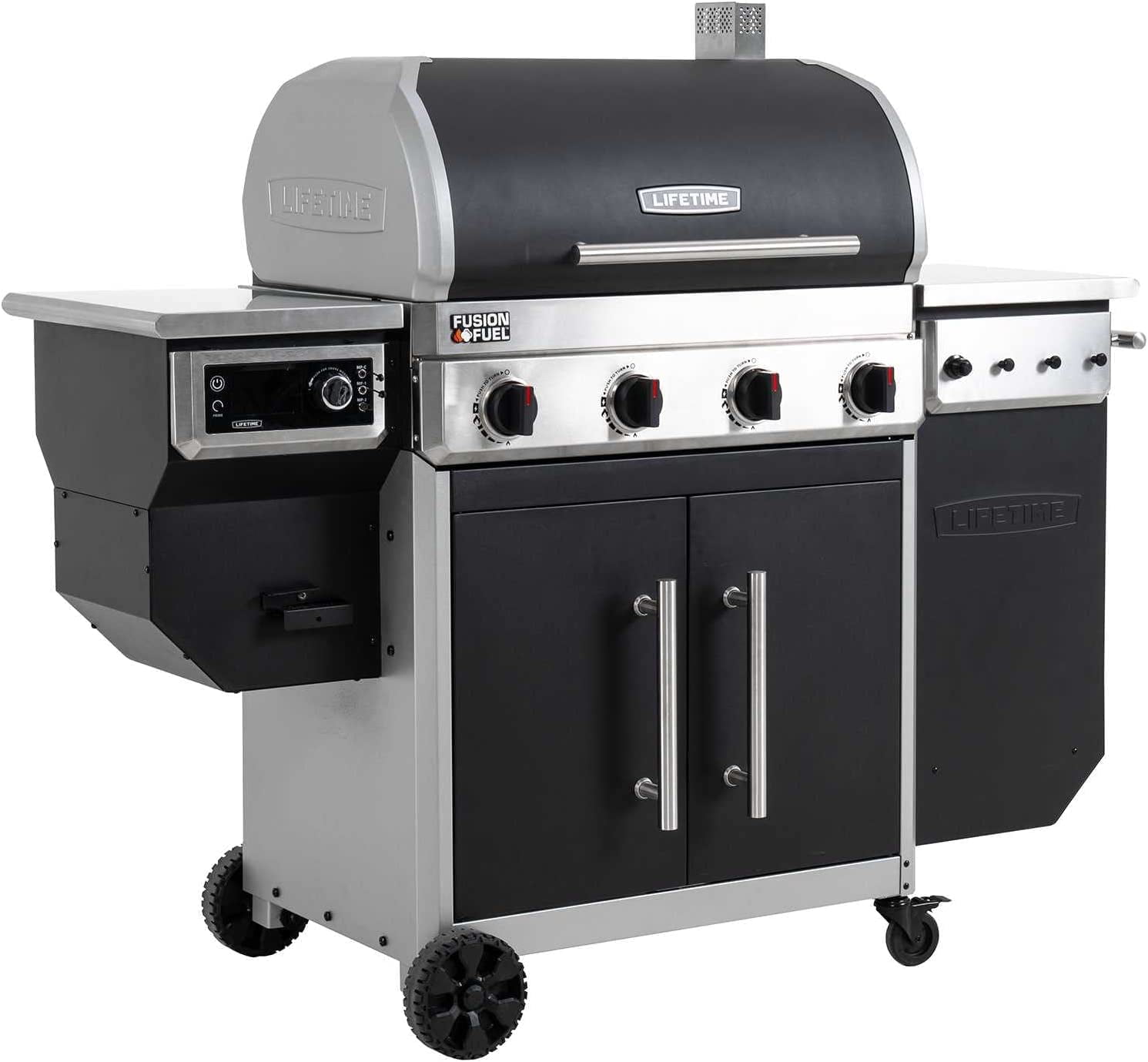 Lifetime 4 Burner Gas Grill and Wood Pellet Smoker Combo