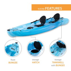 Lifetime Envoy 10.5 Ft. Sit-on-Top Tandem Kayak, Sky Fusion (91192)