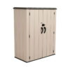 Lifetime DIY Vertical Outdoor Polyethylene Storage Shed, 53 cu. ft., 10.57 Sq. feet, Tan (60326)
