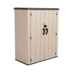 Lifetime DIY Vertical Outdoor Polyethylene Storage Shed, 53 cu. ft., 10.57 Sq. feet, Tan (60326)