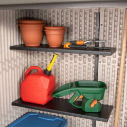 Lifetime DIY Vertical Outdoor Polyethylene Storage Shed, 53 cu. ft., 10.57 Sq. feet, Tan (60326)