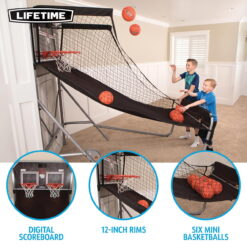 Lifetime New Double Shot Deluxe Basketball Arcade Game - Standard AC Electrical or Batteries (90648)