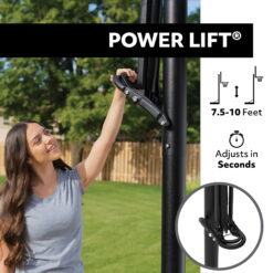Lifetime 52-Inch Shatterproof Portable Basketball Hoop with Power Lift Adjustment & Slam-It Rim 71286