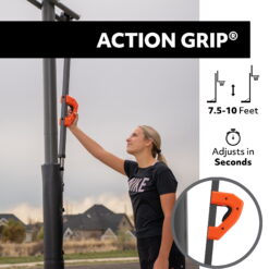 Lifetime 52-Inch Shatterproof Portable Basketball Hoop with Action Grip Adjustment & Slam-It Rim 90853