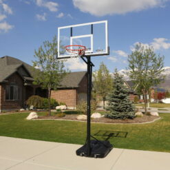 Lifetime 7.5ft. - 10ft. Adjustable Height 54 inch Steel-Framed Shatterproof Outdoor Portable Basketball System (90631)