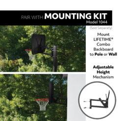 Lifetime New Basketball Backboard and Rim Combo (44-inch Impact) - 3823