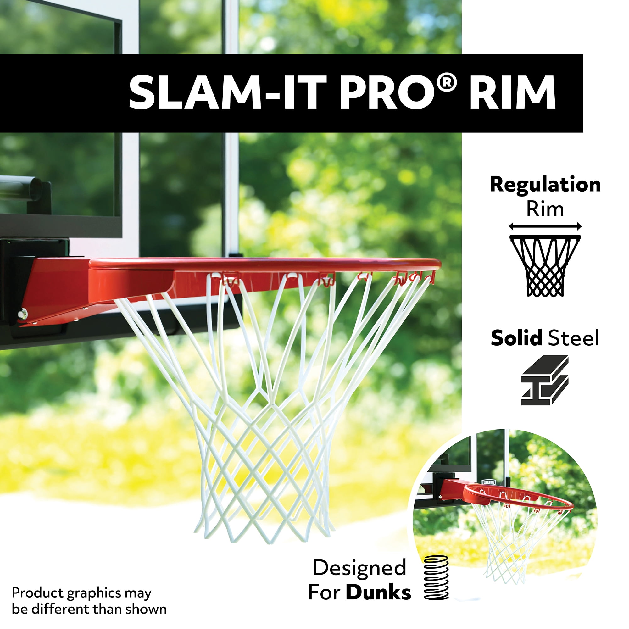 Lifetime New Basketball Indoor/Outdoor Backboard and Rim Combo Kit (54-inch Polycarbonate) - 71526