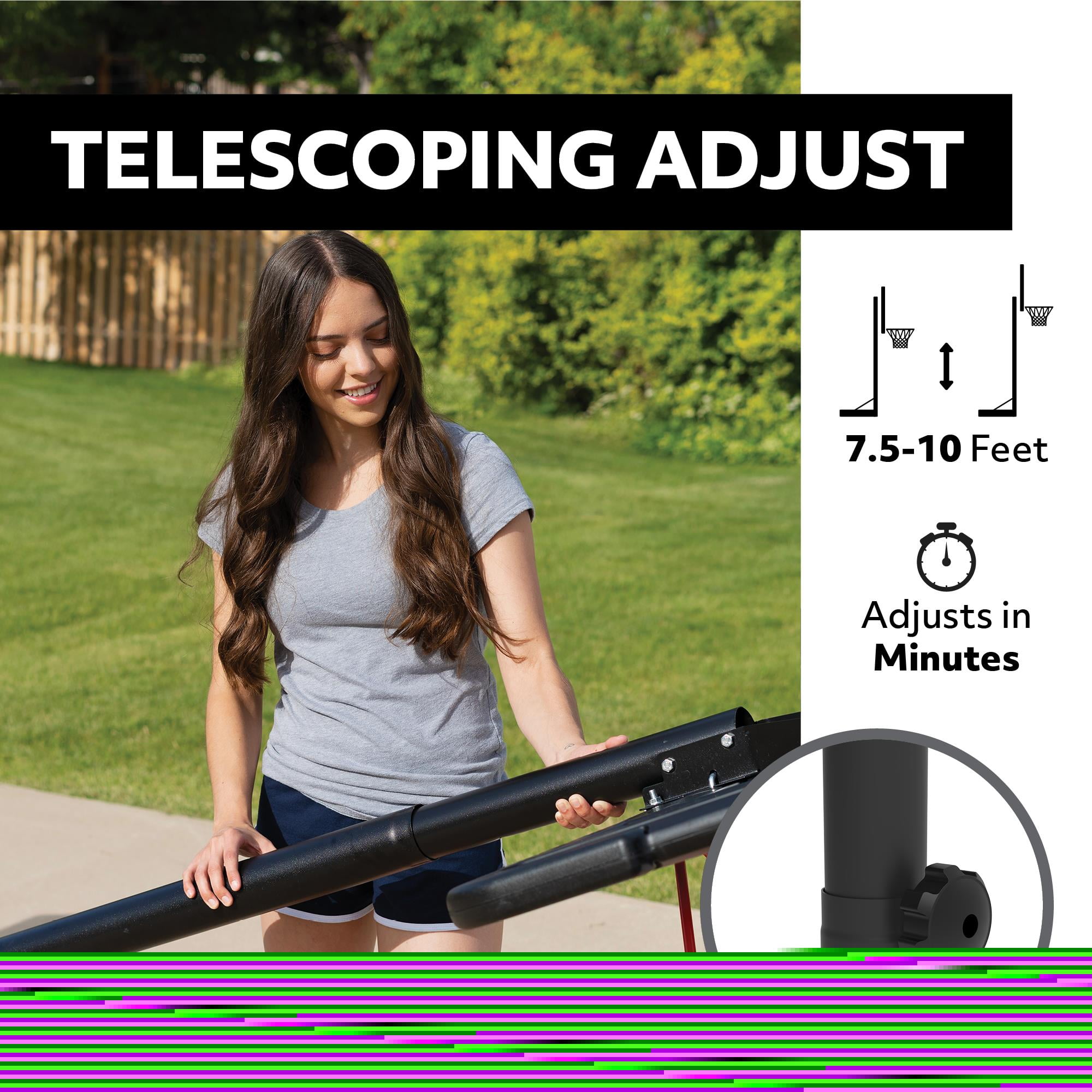 Lifetime 44-Inch Impact Portable Basketball Hoop with Telescoping Adjustment & Classic Rim 90040