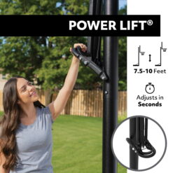 Lifetime 54-Inch Shatterproof Portable Basketball Hoop with Power Lift Adjustment & slam-It Pro Rim 90600