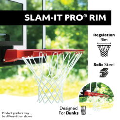 Lifetime 54-Inch Shatterproof Portable Basketball Hoop with Power Lift Adjustment & slam-It Pro Rim 90600