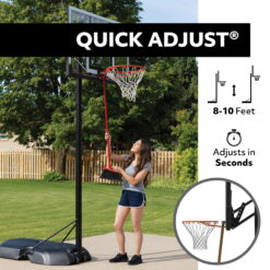 Lifetime 44-Inch Shatterproof Portable Basketball Hoop with Quick Adjust & Classic Rim - Model 90023-Outdoor Play