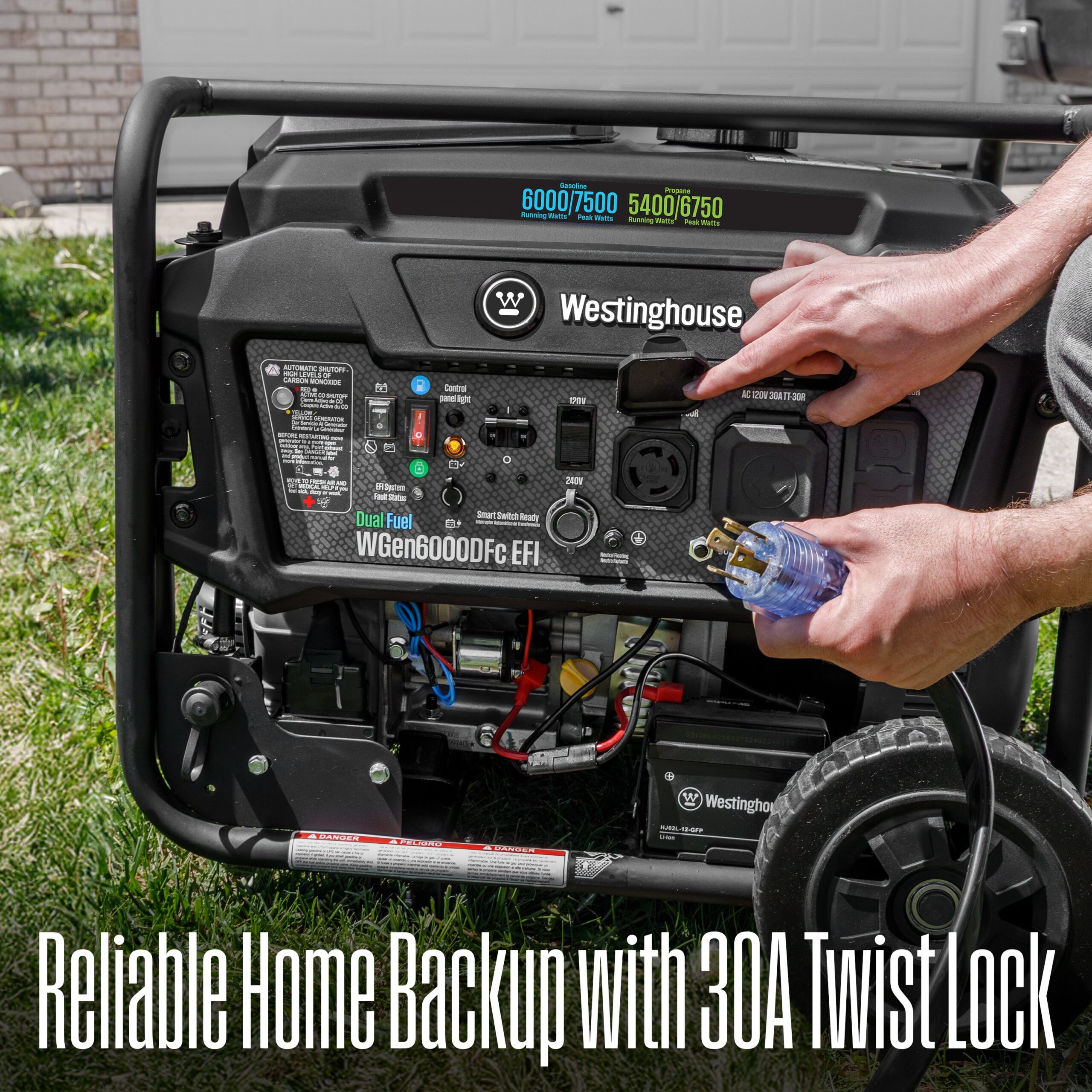 Westinghouse : WGen6000DFc EFI 50 State Remote Electric Start 7500 / 6000 -Watt Dual fuel Portable Generator
