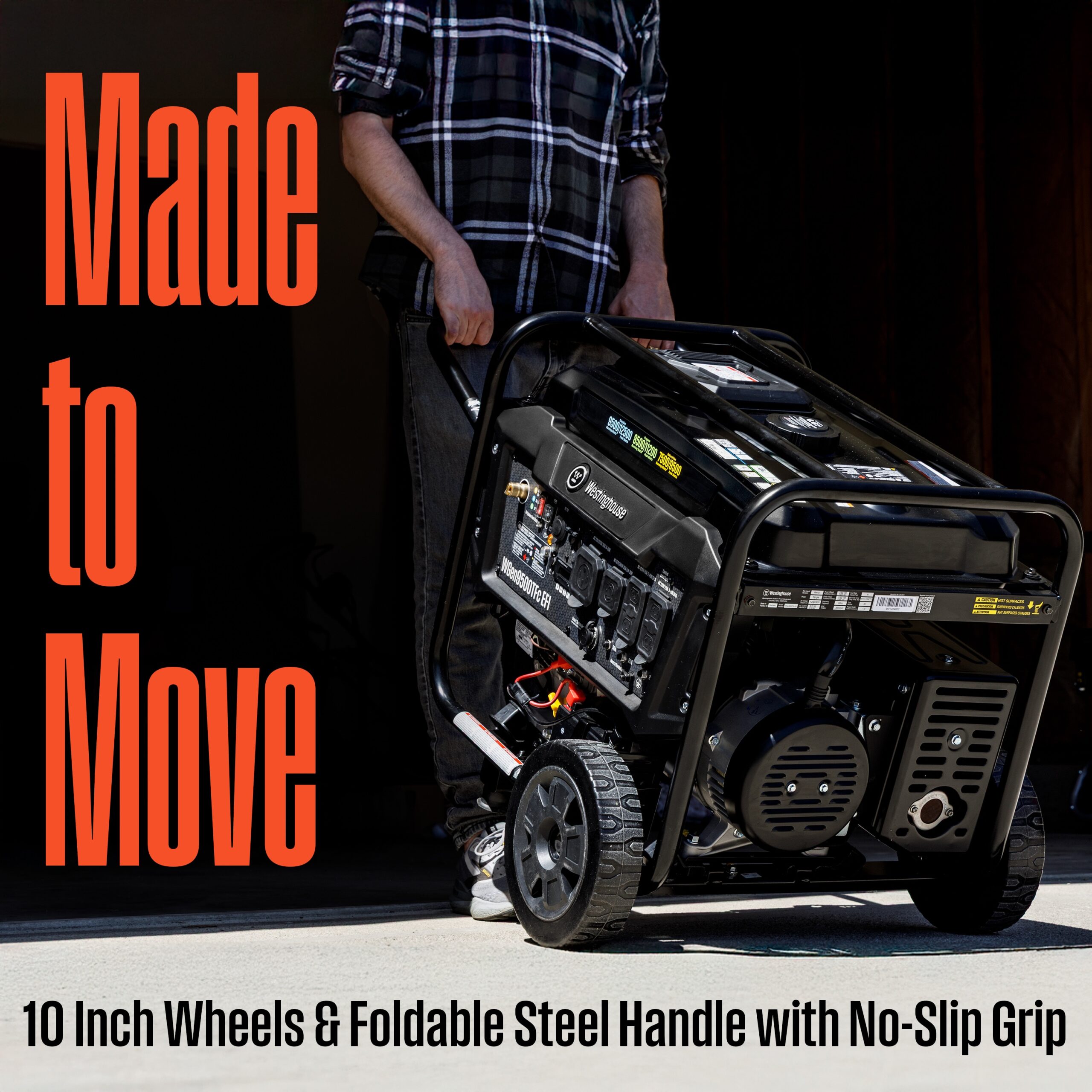 Westinghouse WGen9500TFc EFI 50 State Remote Electric Start 12500 / 9500 -Watt Tri fuel Portable Generator