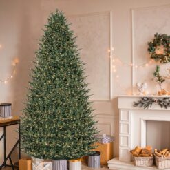 GE 9-ft Madison Fir Pre-lit Artificial Christmas Tree with White LED Lights