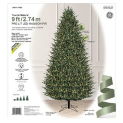 GE 9-ft Madison Fir Pre-lit Artificial Christmas Tree with White LED Lights