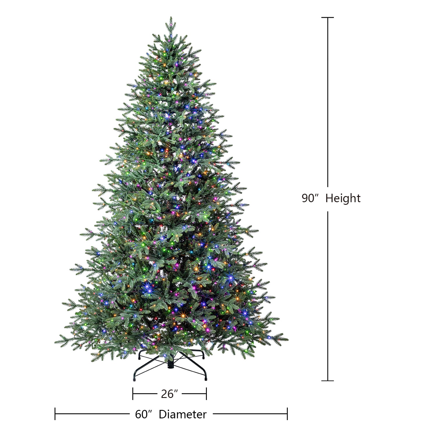 Tree Classics by Balsam Hill 7.5-ft Lake Tahoe Pre-lit Artificial Christmas Tree with Color Changing LED Lights