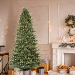 GE 9-ft Montana Fir Pre-lit Artificial Christmas Tree with White LED Lights
