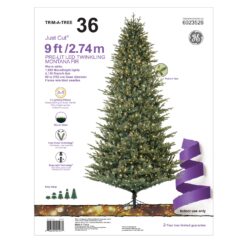 GE 9-ft Montana Fir Pre-lit Artificial Christmas Tree with White LED Lights