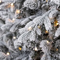 Tree Classics by Balsam Hill 7.5-ft Slim Flocked Snowy Redwood Pre-lit Artificial Christmas Tree with Color Changing LED Lights