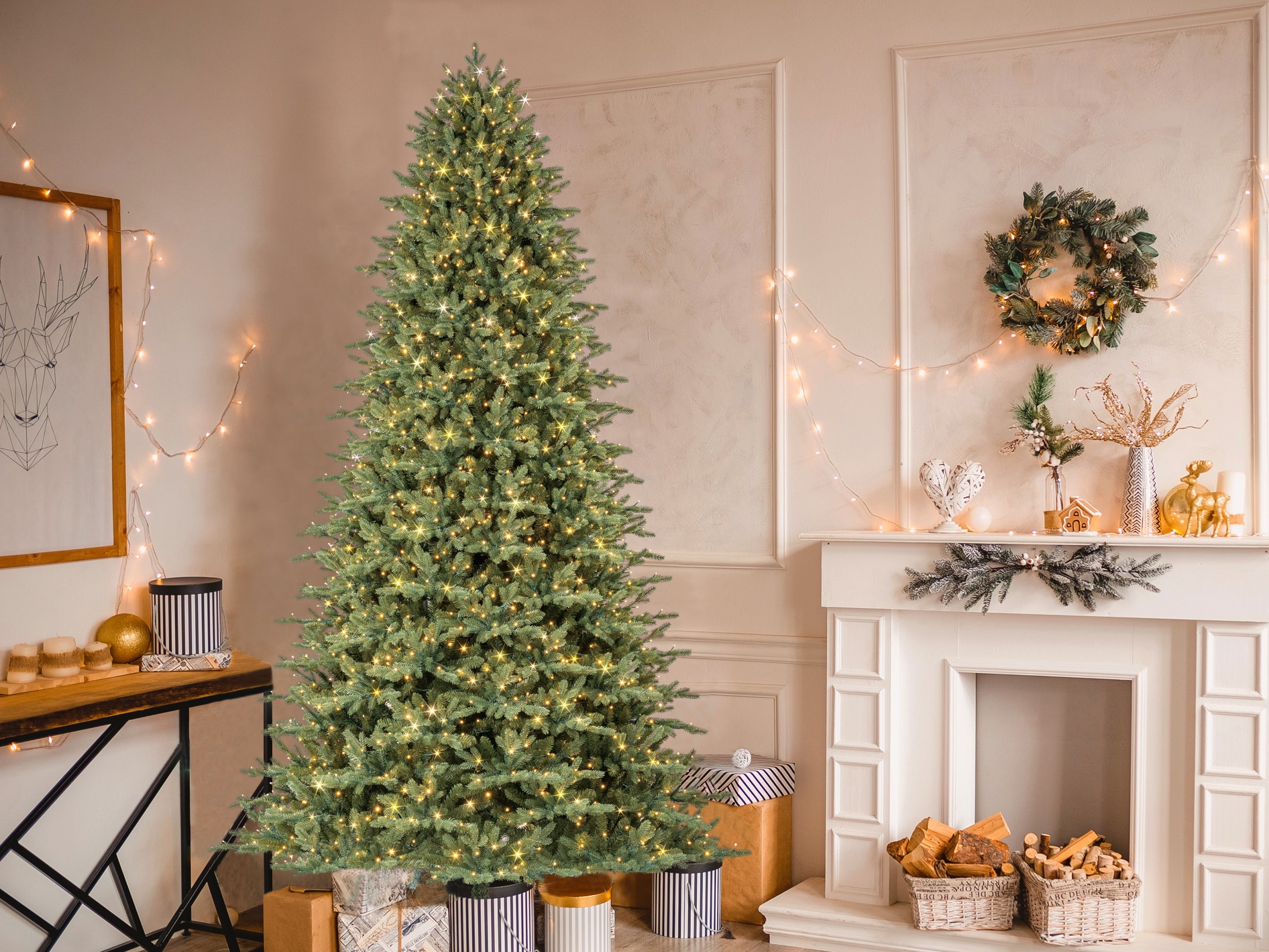GE 9-ft Aspen Fir Pre-lit Artificial Christmas Tree with Color Changing LED Lights
