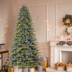 GE 9-ft Aspen Fir Pre-lit Artificial Christmas Tree with Color Changing LED Lights