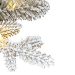 GE 9-ft Flocked Montana Fir Pre-lit Artificial Christmas Tree with White LED Lights