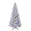 Holiday Living 9-ft Flocked Albany Pine Pre-lit Artificial Christmas Tree with Color Changing LED Lights