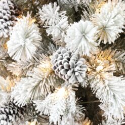 Holiday Living 9-ft Flocked Albany Pine Pre-lit Artificial Christmas Tree with Color Changing LED Lights
